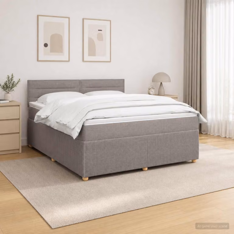 Maison Exclusive - Letto boxspring con materasso Taupe 160 x 200 cm Tessuto