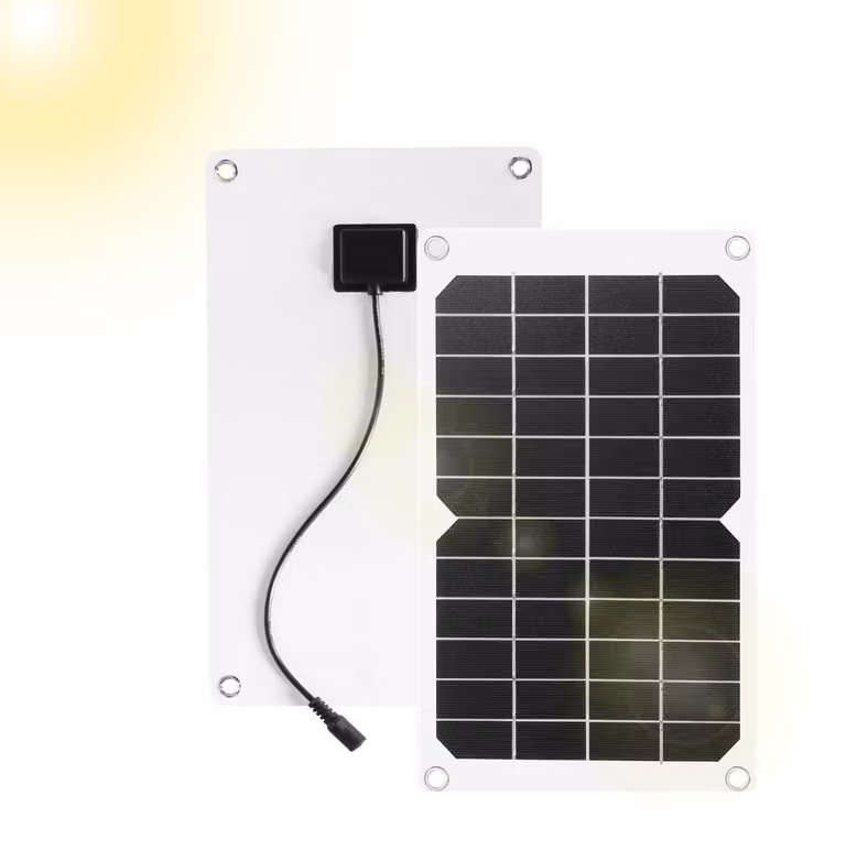 Pannello solare da 20 W, 12 V, caricabatterie portatile con morsetti