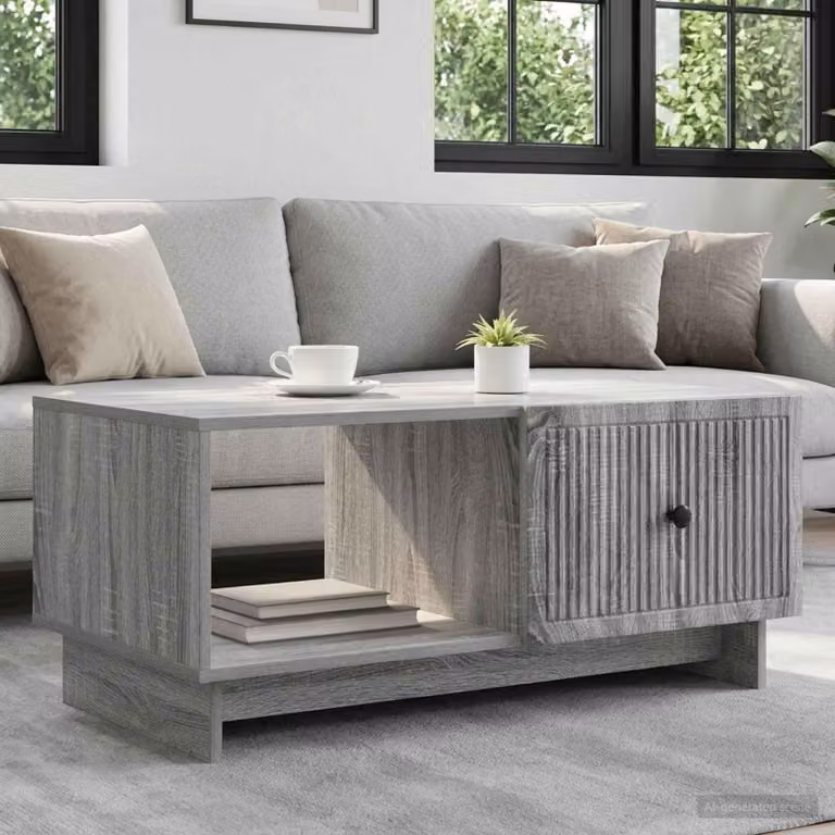 Maison Exclusive - Tavolino Sonoma grigio, 90 x 50 x 40 cm, realizzato in legno composito