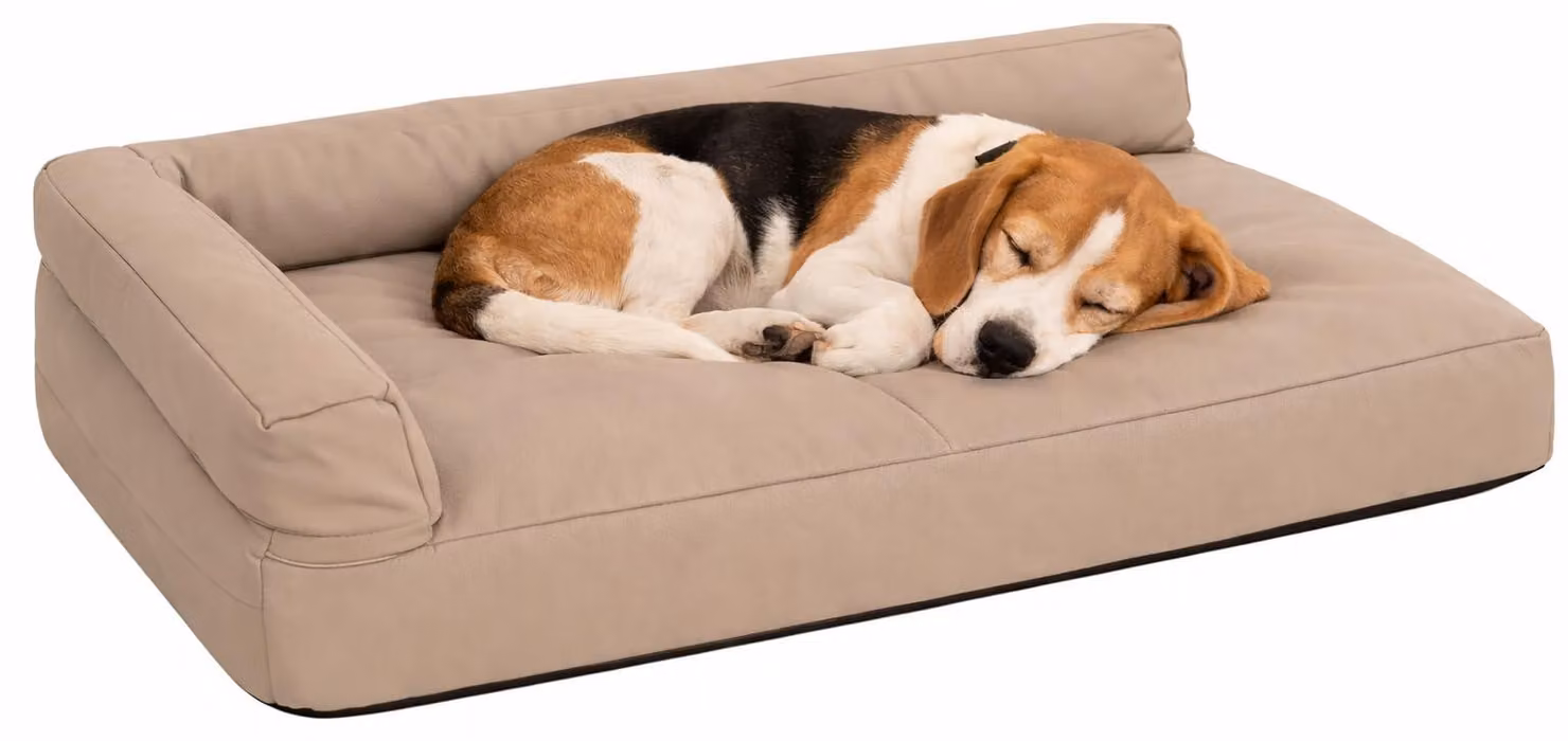 Divano per cani Flamingo Odet rettangolare beige, dimensioni: 90 x 60 x 16 cm