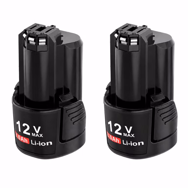 2 batterie di ricambio da 12V, 3,0Ah, agli ioni di litio, compatibili con il sistema di batterie Bosch Professional GBA 12V – confezione doppia di batterie per utensili con indicatore di carica a LED