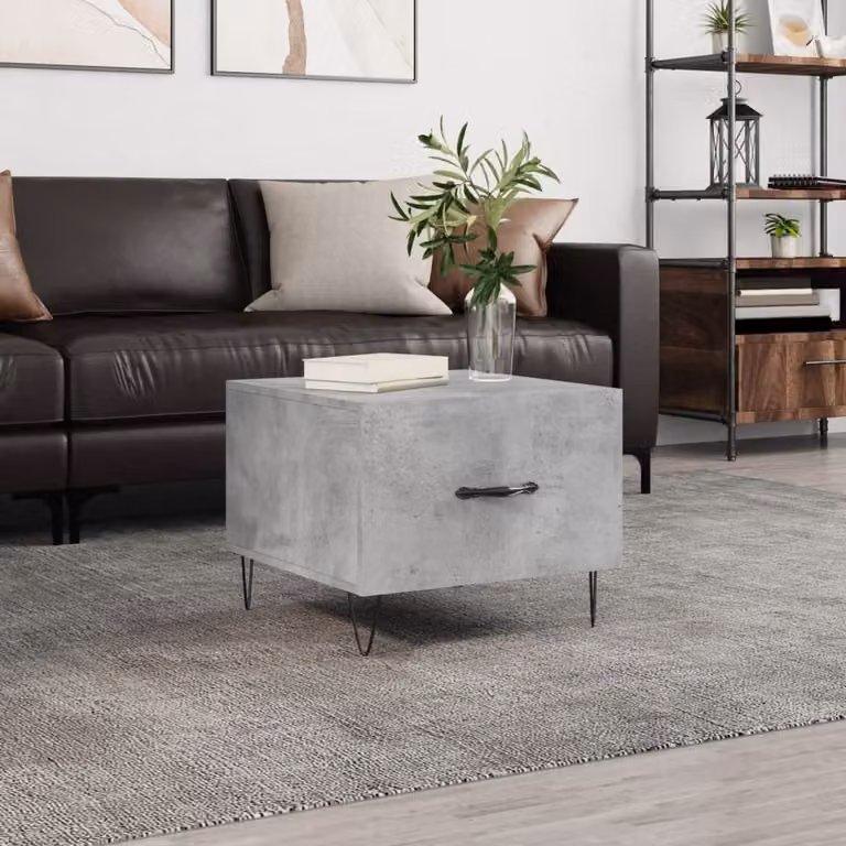 Maison Exclusive - Tavolino grigio cemento 50x50x40 cm Materiale ligneo
