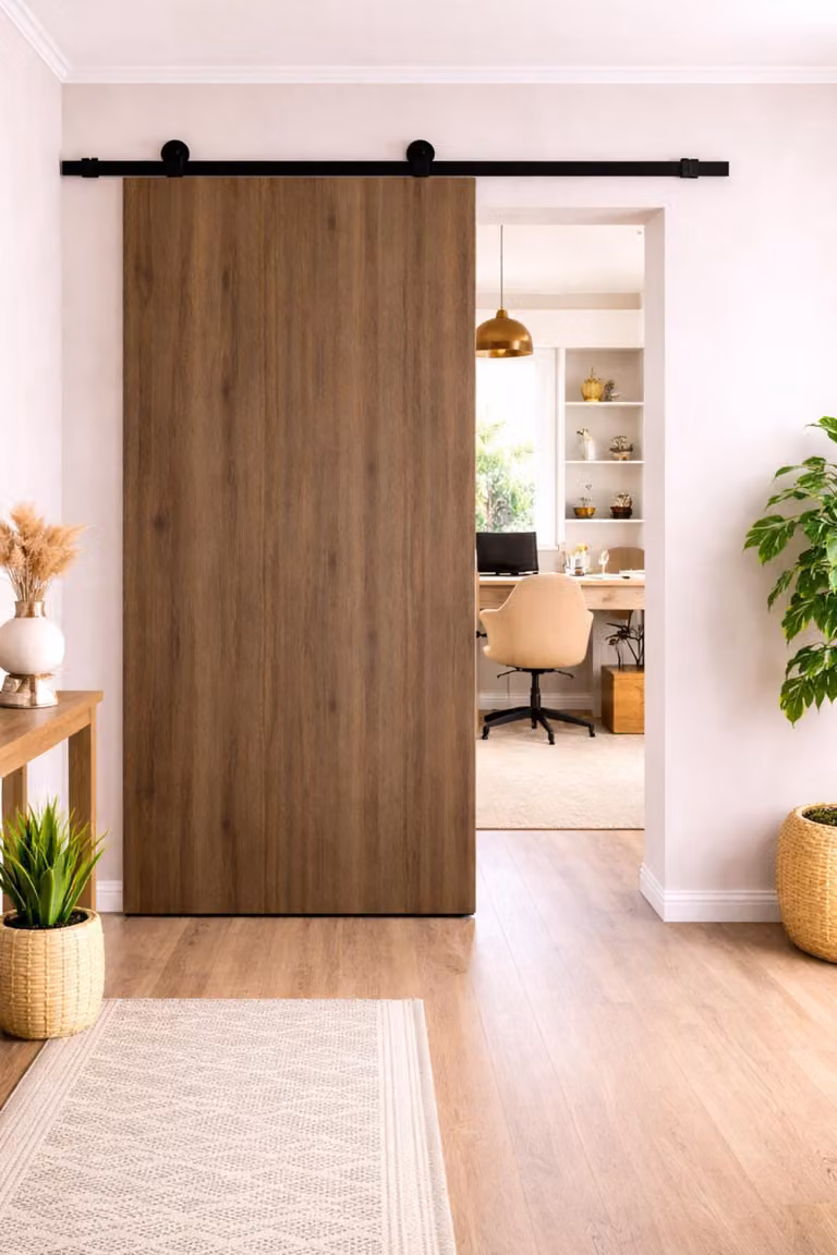 Porta scorrevole Light Walnut H204 x L93 cm, binario con rotelle Gd Menuserie