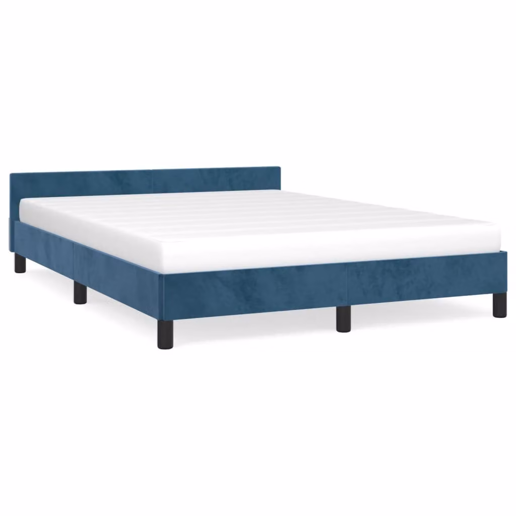 Giroletto senza Materasso Blu Scuro 140x190 cm in Velluto