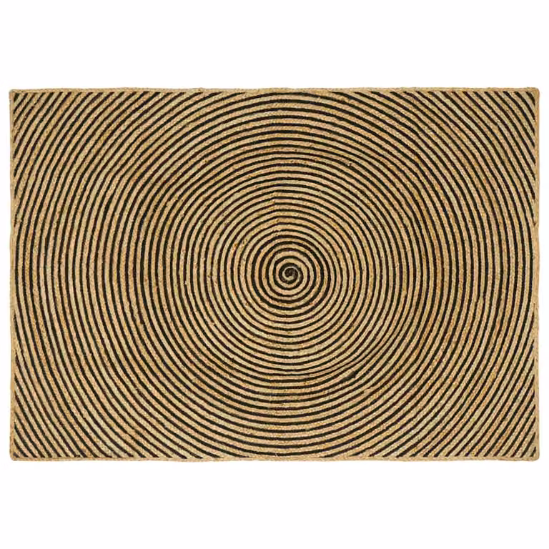 Tappeto da area moderno vidaXL in juta nero L: 120 cm, P: 170 cm