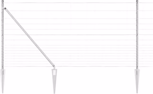 Pannello per recinzione rettangolare in acciaio zincato argento L: 120 cm, H: 120 cm, P: 53 cm – 1