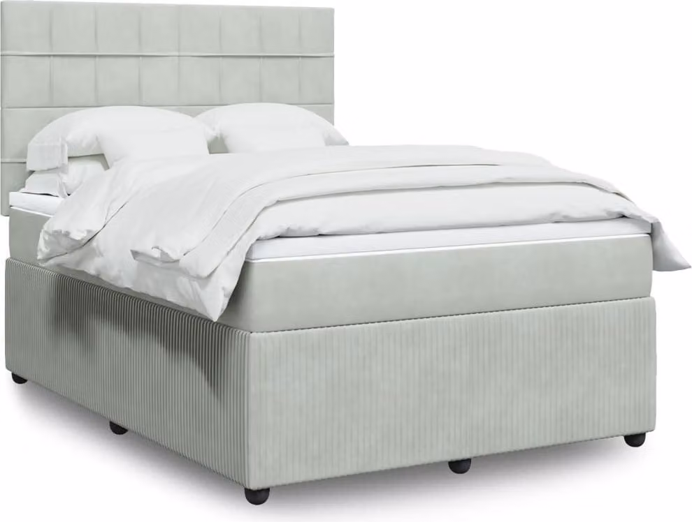 Maison Exclusive - Giroletto a Molle con Materasso Grigio Chiaro 160x200cm Velluto