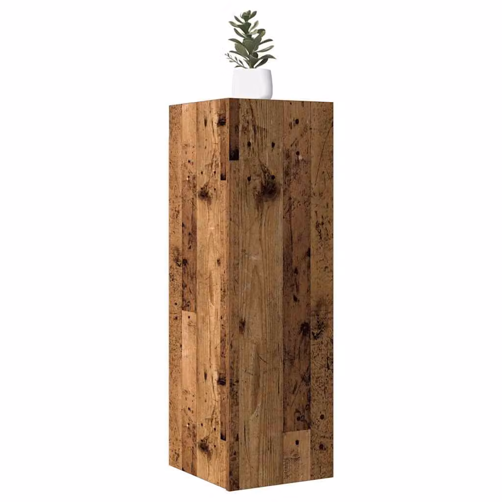Set di 2 mobili TV vidaXL in legno multistrato color marrone effetto antico per soggiorno, L 30,5 cm x P 30 cm x H 90 cm