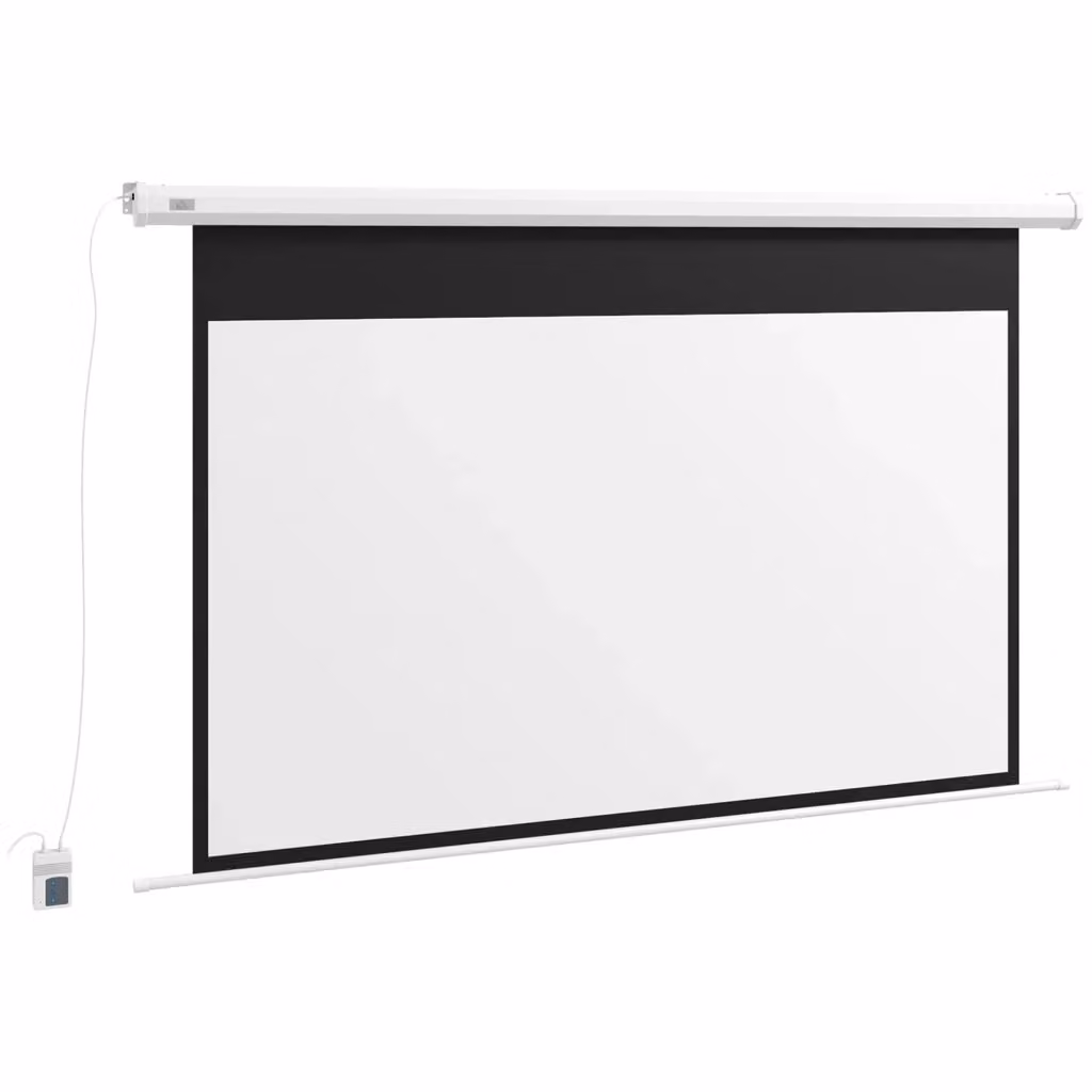 Telo da proiezione motorizzato Minimal 84 pollici 16:9 bianco con telecomando compatibile 4K UHD – 2