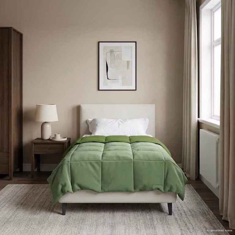 vidaXL Piumone Invernale in Microfibra Traspirabile e Reversibile, Verde, L/P/H: 140 x 200 cm