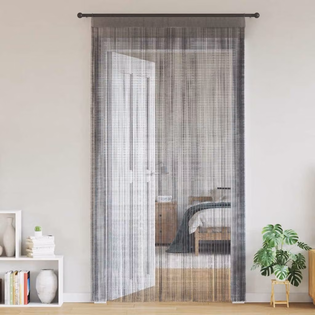 Set di 2 tende a fili vidaXL semitrasparenti in poliestere, colore antracite, L: 140 cm x H: 250 cm