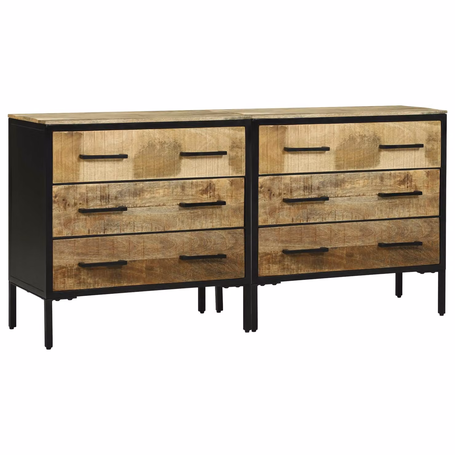 Sideboard in legno di mango e metallo stile industriale vidaXL, Marrone, L: 70 cm, P: 35 cm, H: 70 cm