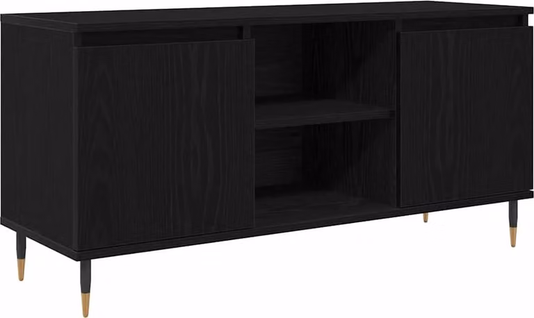 Mobile TV Rovere Nero 104 x 35 x 50 cm Legno multistrato