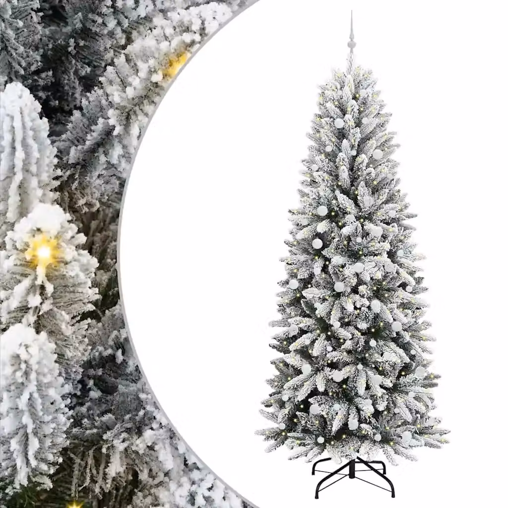 Albero di Natale artificiale moderno vidaXL bianco con 300 LED luce bianca calda, Altezza: 240 cm – 2