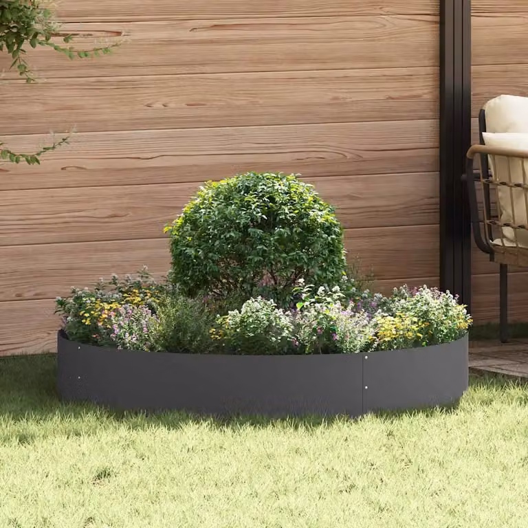 vidaXL Anello per vaso 5 pz Nero 120 x 120 x 20 cm