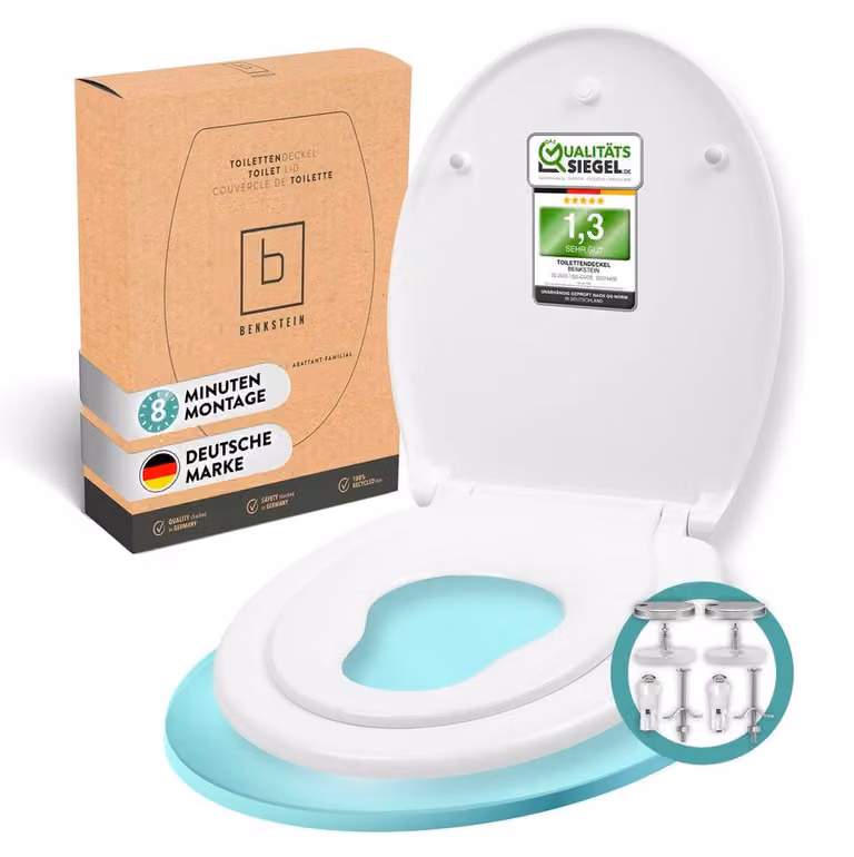 Coperchio del wc Benkstein con chiusura ammortizzata - sedile del wc per bambini con chiusura ammortizzata - sedile del wc per bambini - sedile del wc con chiusura ammortizzata