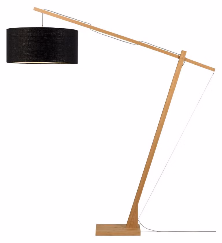 GOOD&MOJO - Lampada da terra Montblanc - Bambù/grigio chiaro - 175x60x207cm per soggiorno, camera da letto