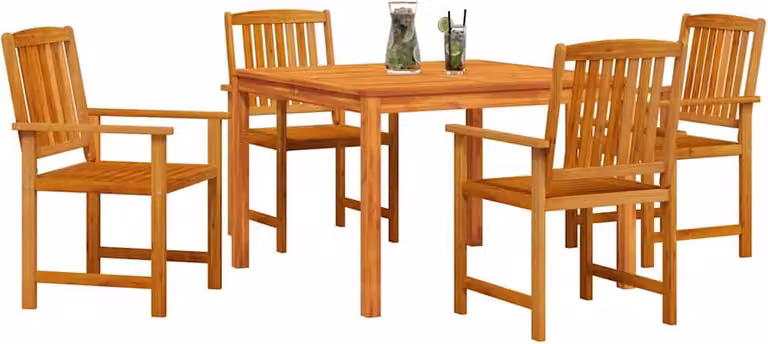 Set da Pranzo per Giardino 5 pcs Marrone