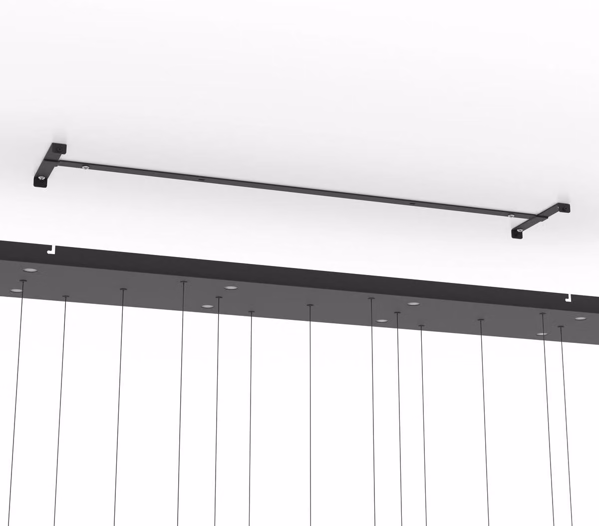 Lampada a sospensione allungata Espardello, colore nero
