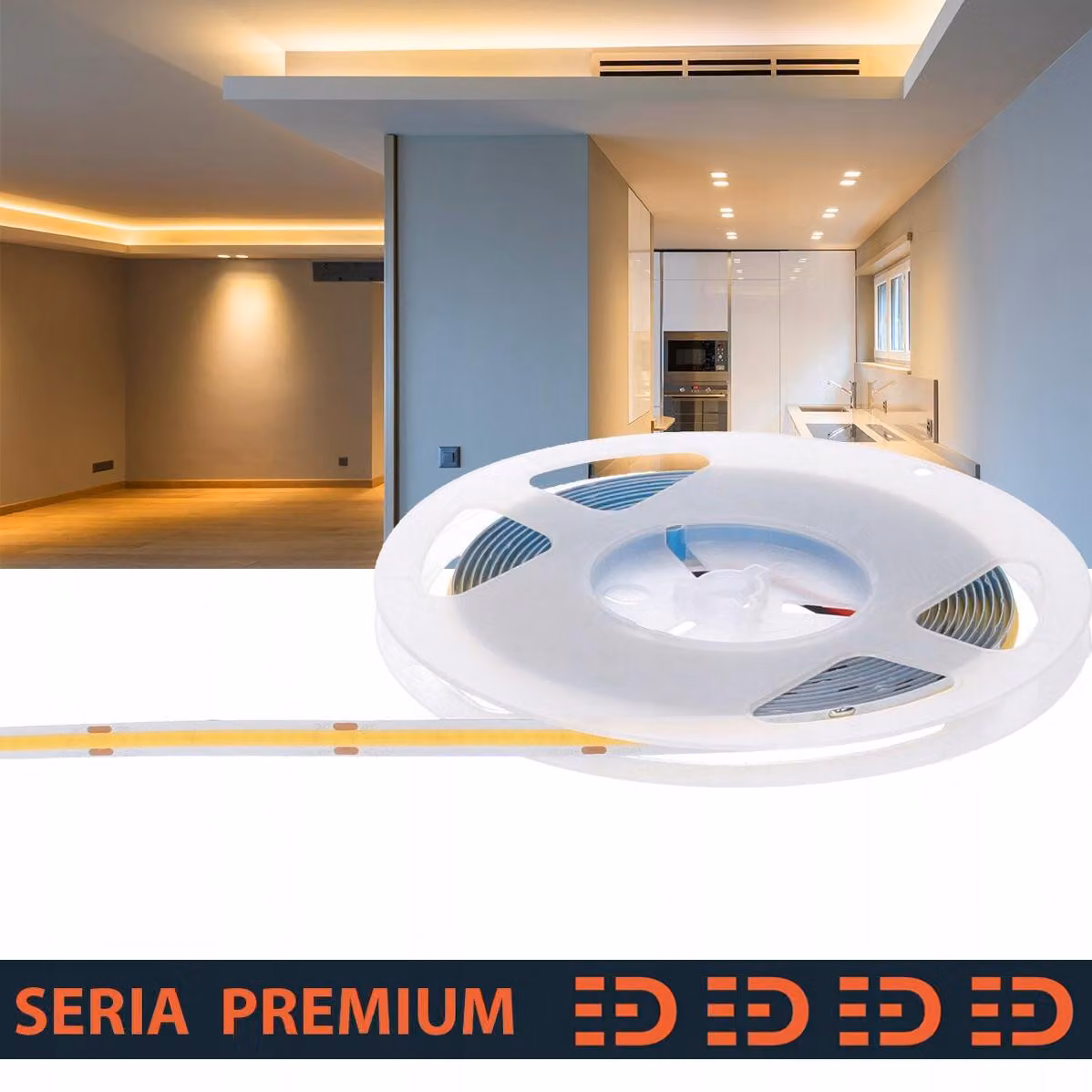 Striscia LED Prescot, luce bianco caldo, 12V, 528 LED al metro, lunghezza 5 metri