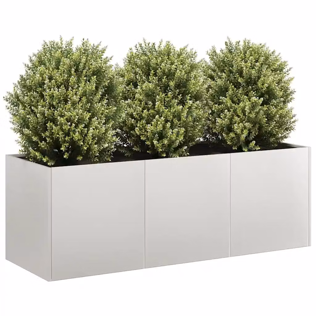 Fioriera vidaXL in acciaio inox color argento L/P/H: 120 x 40 x 40 cm
