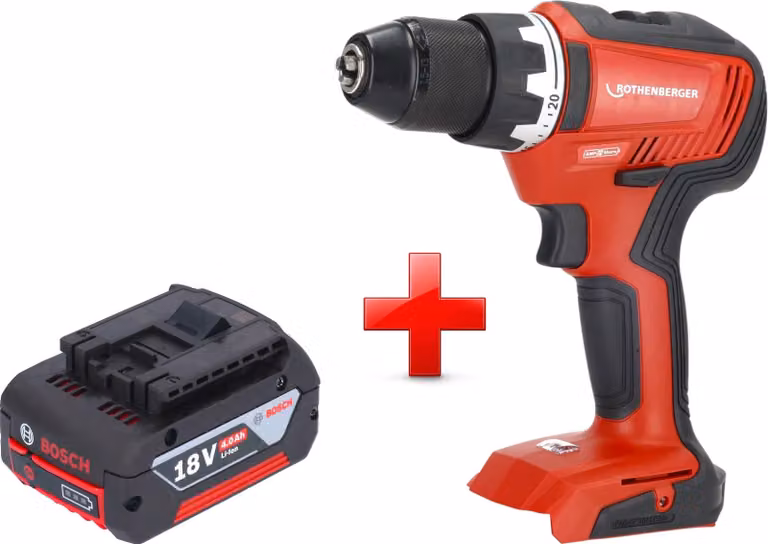 Avvitatore a batteria Rothenberger RO DD55 18 V 55 Nm Brushless AMPShare + 1x batteria 4,0 Ah - senza caricabatteria