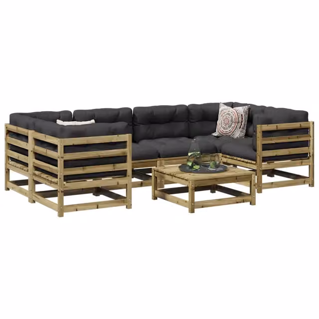 Set Divani da Giardino 7 pz in Legno Impregnato di Pino 3299311