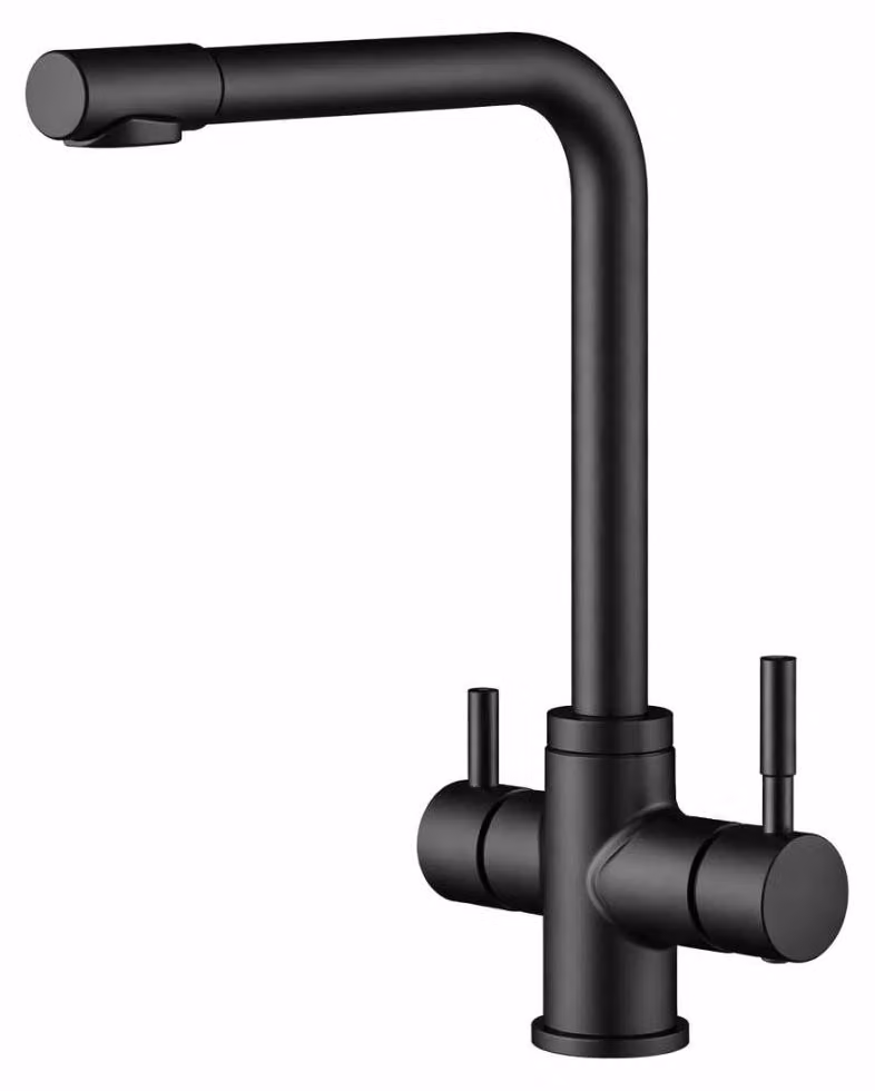 Miscelatore per cucina, tre vie, nero, acciaio inossidabile, modello Limpia BL-1600-LP, marca Aquanello