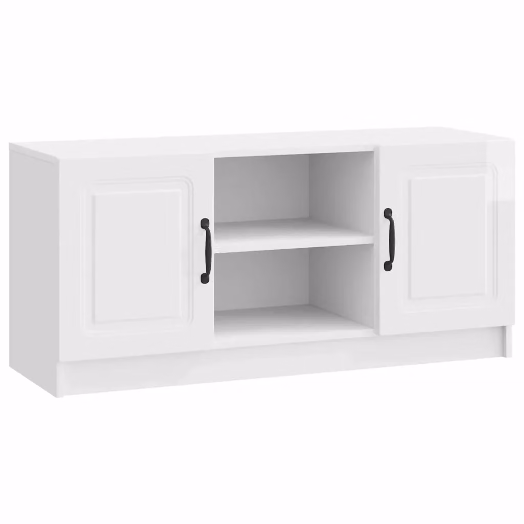 Mobile TV moderno Design In bianco lucido L: 102 cm, P: 34,5 cm, H: 47 cm – 2