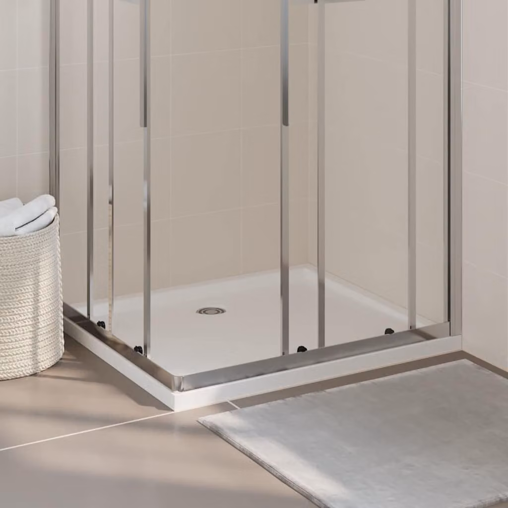 Piatto doccia rettangolare vidaXL in ABS bianco L: 90 cm, P: 80 cm