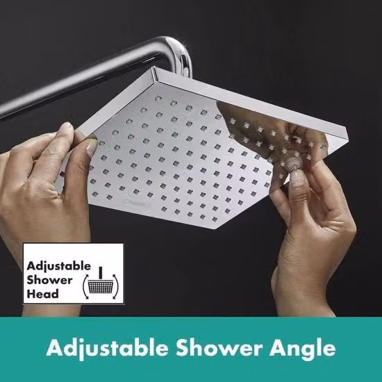 Sistema doccia con termostato Hansgrohe Vernis Shape cromato con doccia a pioggia e doccetta a mano
