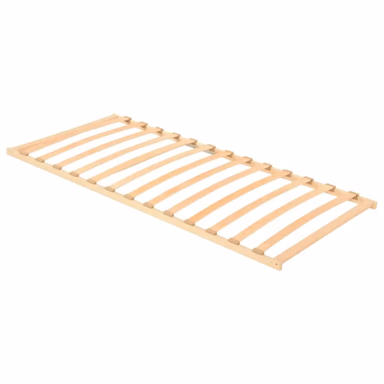Base a doghe vidaXL in legno di faggio massello, Marrone, L 90 cm x P 190 cm