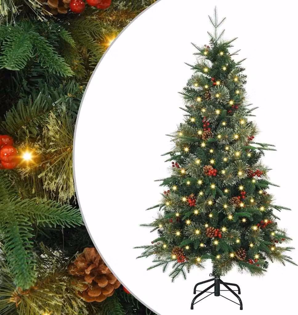 Albero di Natale Artificiale con Rami Pieghevoli Verde 150 cm