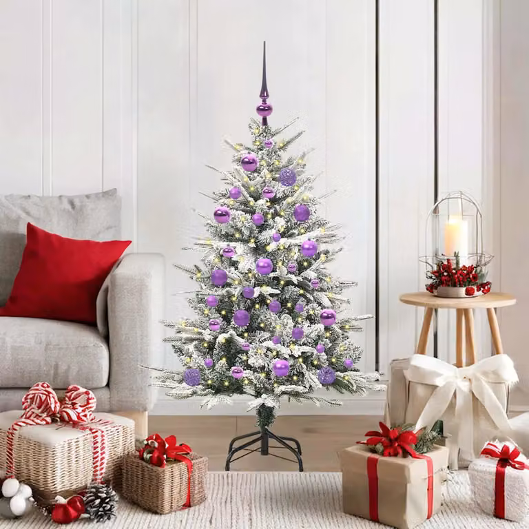 vidaXL Albero di Natale Artificiale Pre-illuminato con Set di Palline