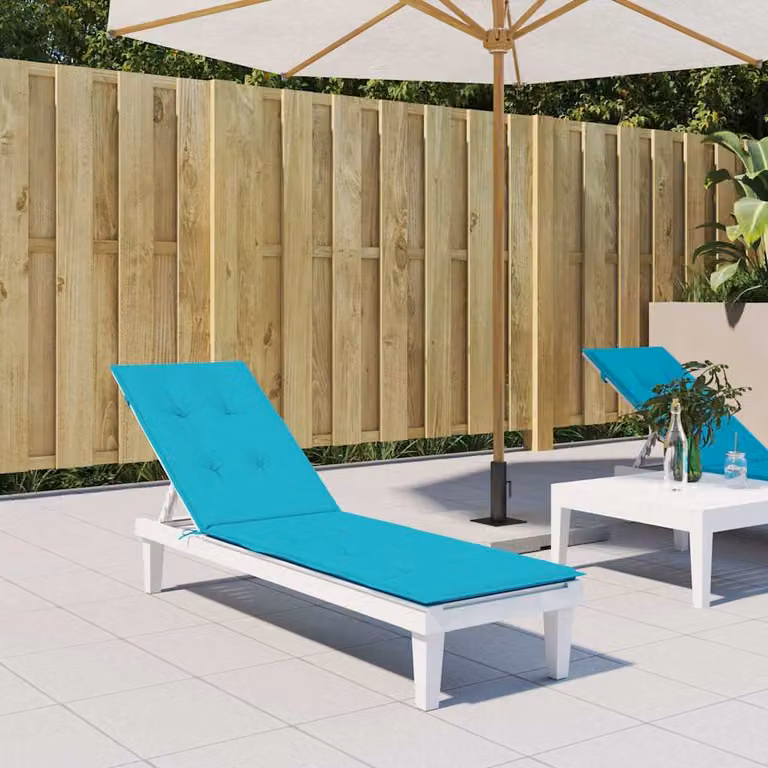 vidaXL Cuscino per Sedia a Sdraio Turchese in Tessuto Oxford Idrorepellente e Traspirante con Imbottitura in Schiuma L 180 x P 50 cm