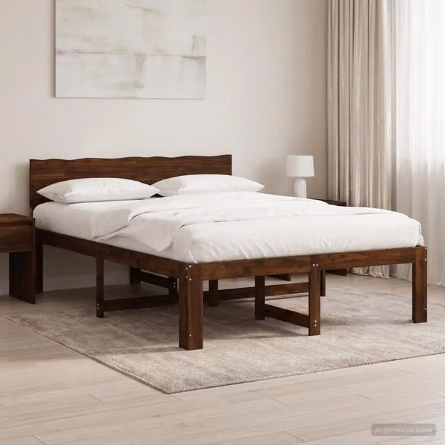 Letto matrimoniale con testiera ROSTOCK Marrone Scuro 903449