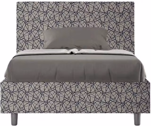 Letto contenitore una piazza e mezza Adele di Ityhome imbottito in tessuto blu L/P/H: 120 x 190 x 135 cm – 1