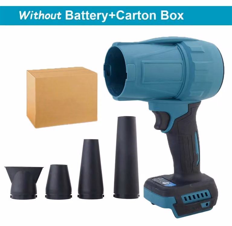 Soffiatore a batteria per foglie - Modello H28 con turbina - Motore brushless - 3500 W - 350 m/s - 300.000 giri/min - 3 velocità - Senza batteria e senza alimentatore