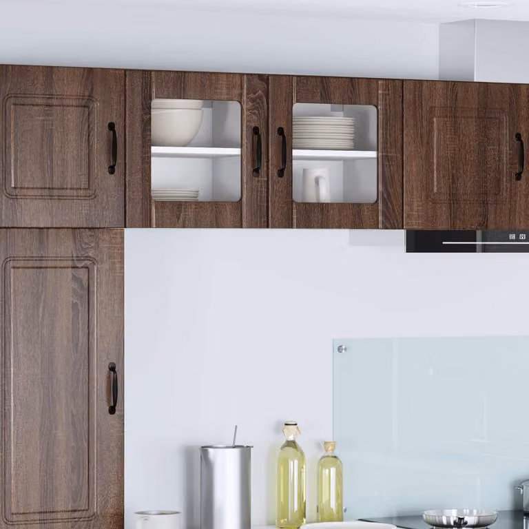Mobile da parete LUCCA vidaXL con ante in vetro, Rovere Marrone, L 40 cm x P 31 cm x H 40 cm