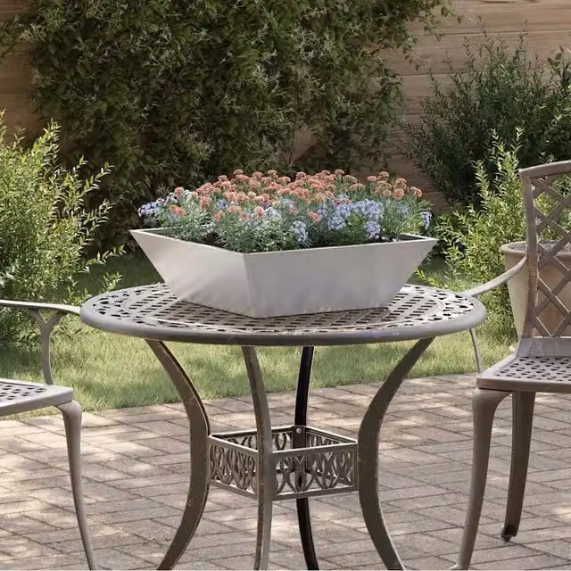 Vaso da giardino 5 pz Argento 50 x 50 x 15 cm Acciaio Inox 873833