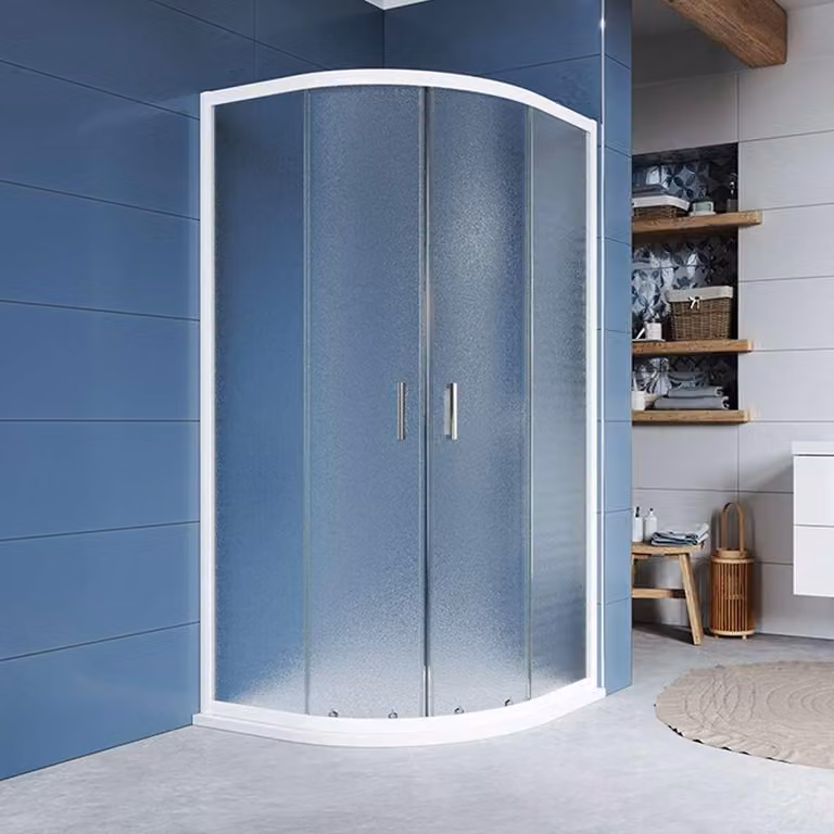 Mereo Cabina doccia, Kora, a quarto di cerchio, R 550, a scomparsa, 80x80 cm, ALU bianco, vetro Grape - CK35111Z