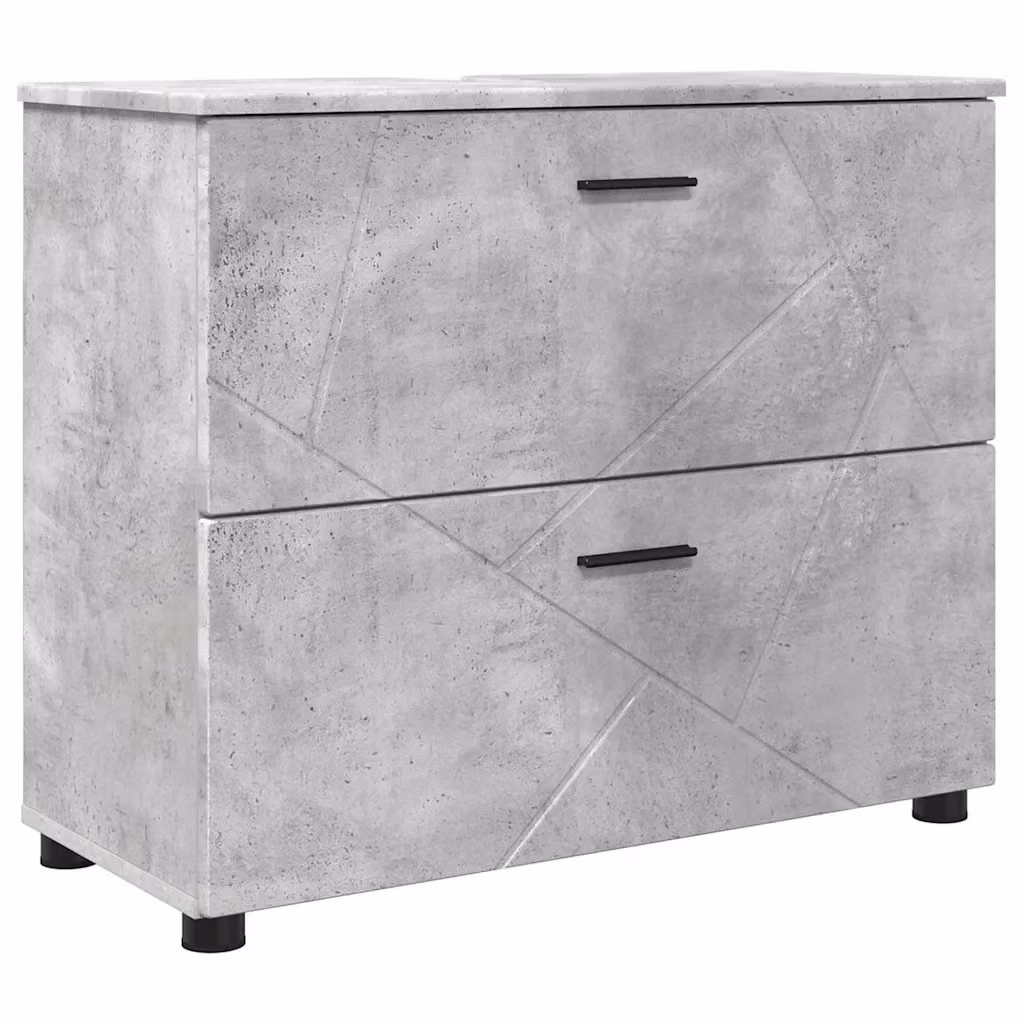 Mobile da bagno moderno vidaXL in grigio con ante e ripiani interni L/P/H: 76,5 x 35 x 64 cm – 2