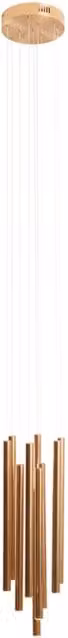 Lampada a sospensione Maxlight Organic in ottone oro con 10 luci LED dimmabili