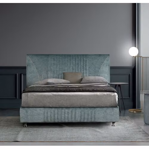 Letto matrimoniale fisso o con contenitore imbottito con cuciture verticali Decor Nefi Italia