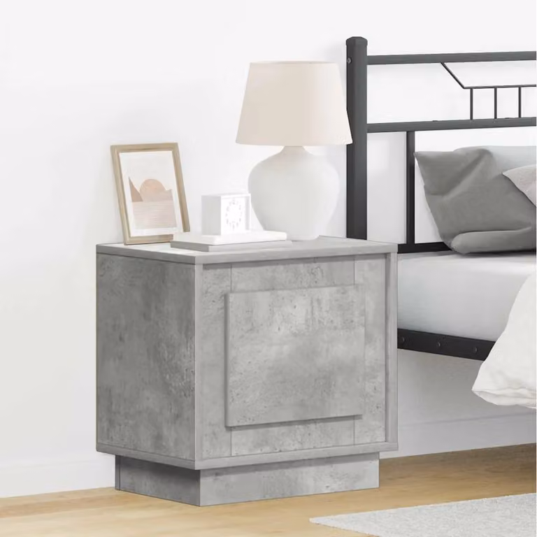 vidaXL Armadio da Notte Grigio con Illuminazione Integrata L: 44 cm, P: 34,5 cm, H: 45 cm