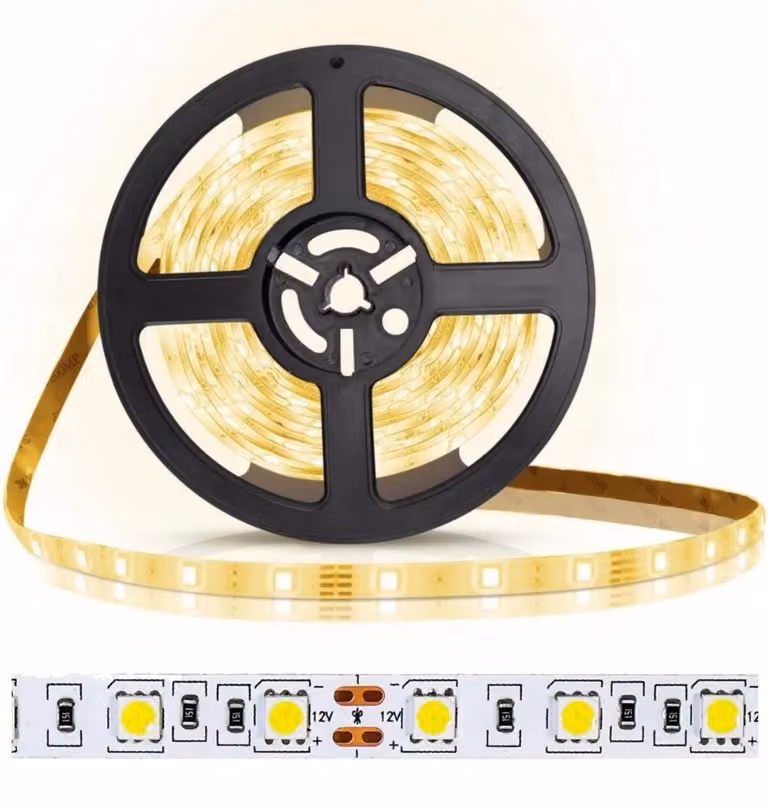Striscia LED 12V bianco neutro 72W 4000K 300XSMD3528 IP20 EC79563 Rotolo da 5 m