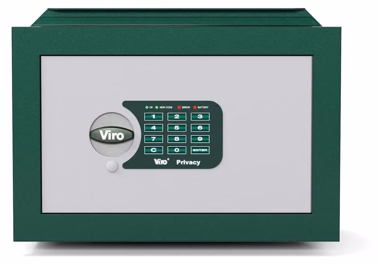 Cassaforte elettronica da parete - Serratura a combinazione, colore verde - 20,5 x 41 x 29 cm - Acciaio legato