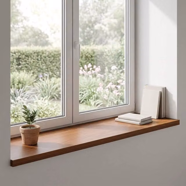 Set di 2 soglie per finestre in legno vidaXL, colore marrone, L 110 x P 40 x H 2 cm – 1