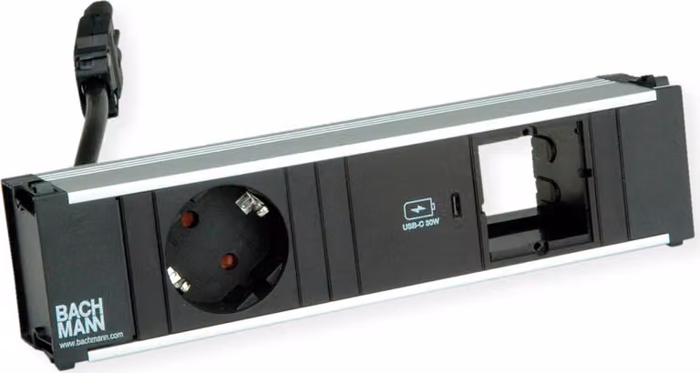 BACHMANN CONI 1xCEE7/3 1xUSB C 30W, contatto di terra spina GST18