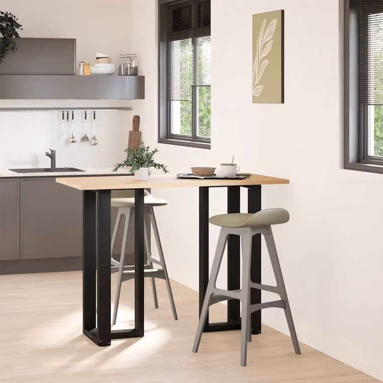 vidaXL Gambe per tavolo da bar forma T 2 pz nere 40x35x(100-101) cm